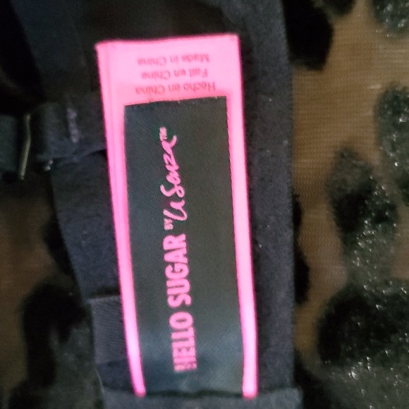 La Senza Hello Sugar 32C Push-up Bra Black & Red Floral Lace Gothic Style - Picture 5 of 10